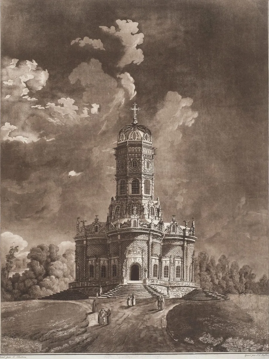 Вид Дубровиц, гравюра 1790-х годов. Источник: Викисклад; автор С. Ф. Щедрин (1791–1830), общественное достояние, срок охраны истёк.