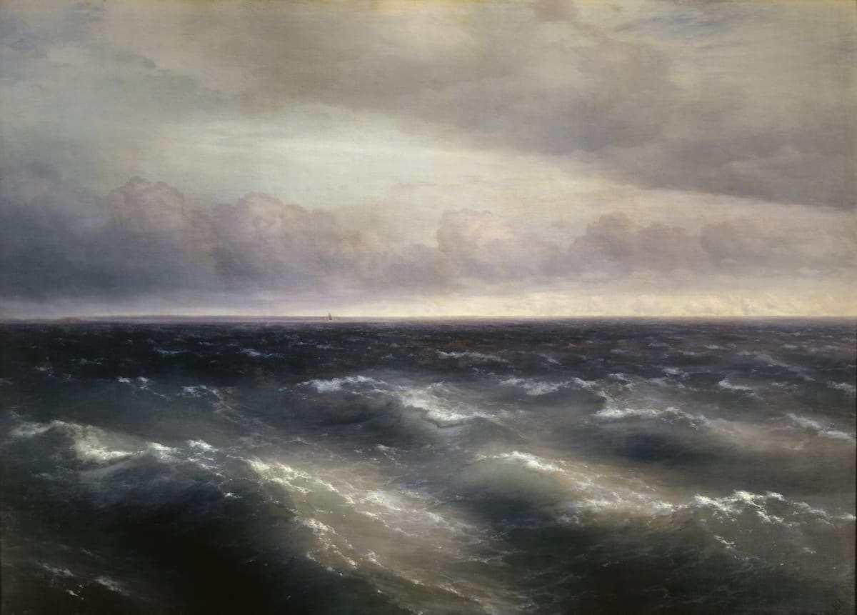 Иван Айвазовский, «Чёрное море», 1881. Государственная Третьяковская галерея, Москва. Скан 4000 × 2870 — Wikimedia Commons (Google Arts & Culture), общественное достояние: автор умер в 1900 году.