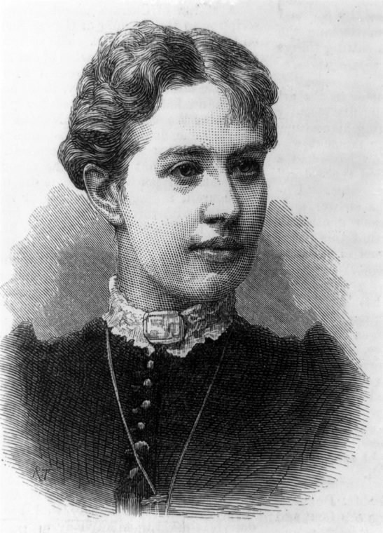 Портрет Ковалевской в лондонском еженедельнике The Illustrated London News, 1884 год, том 85, с. 121. Гравёр «R. T.». Библиотека Конгресса США, общественное достояние.