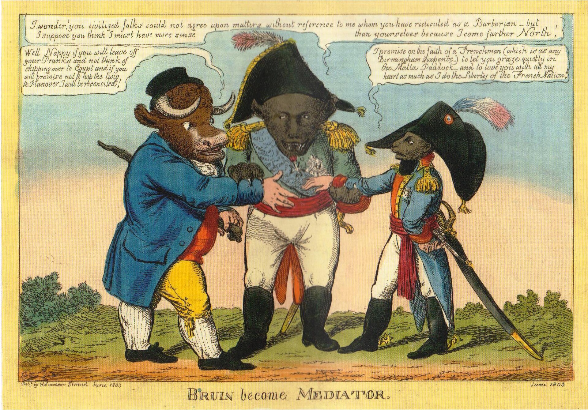 Чарльз Уильямс · 1803 «Медведь становится посредником» Медведь-Россия мирит Англию и Францию