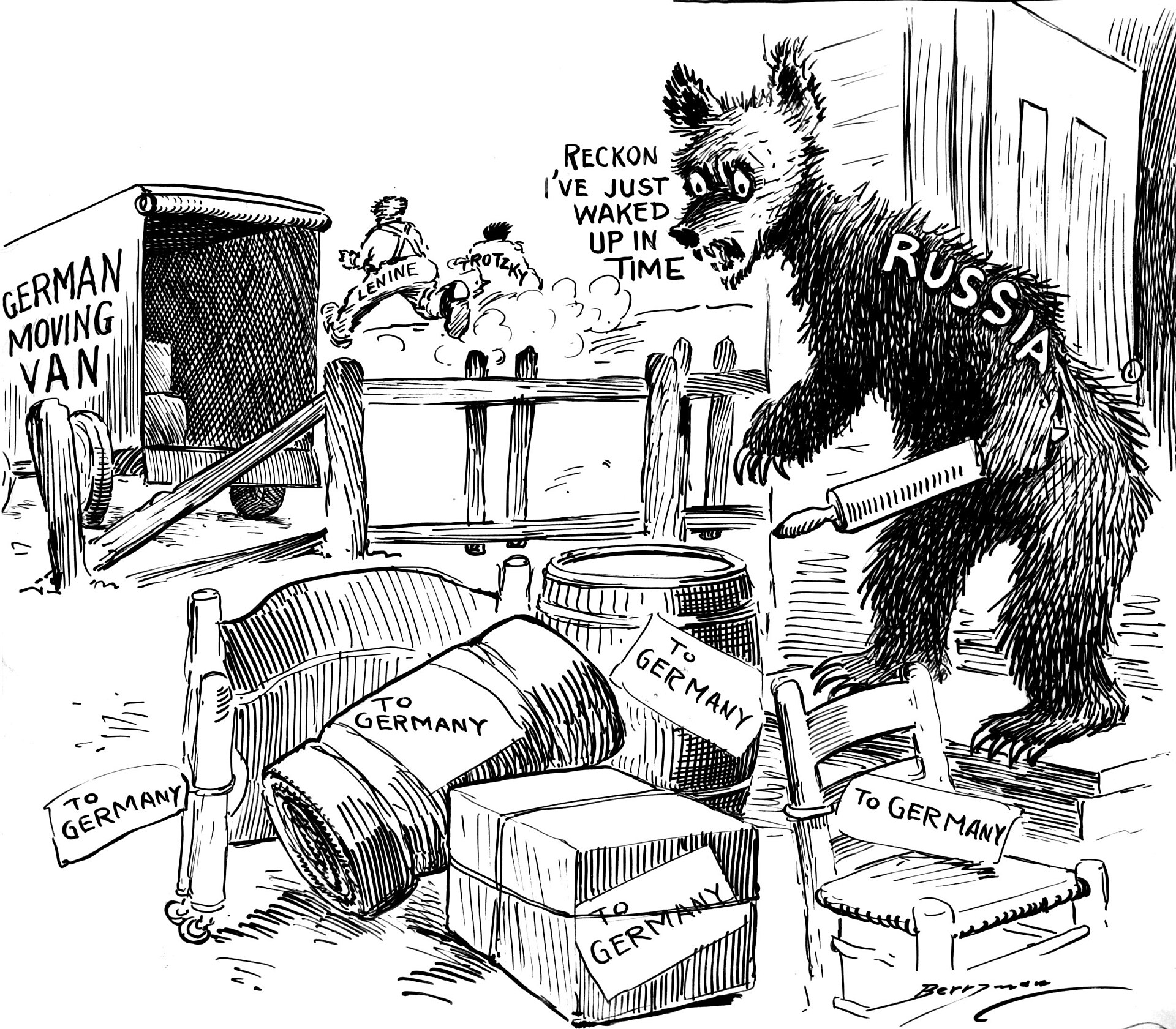 1918 · художник не установлен · Управление куратора Сената США «Пробудись, русский медведь» Призыв разбудить русского медведя