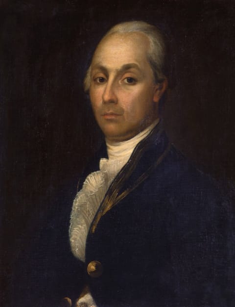 Александр Радищев. Портрет работы неизвестного художника, не позднее 1790. Таким его знали сослуживцы по Петербургской таможне, которой он управлял, когда печатал книгу.