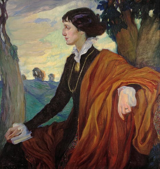О. Л. Делла-Вос-Кардовская. Портрет Анны Ахматовой, 1914. Государственная Третьяковская галерея. Такой Ахматову знали до революции.